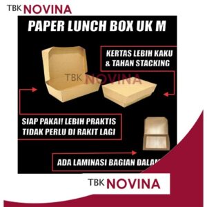 [ 1 DUS = 500 PCS ] PAPER LUNCH BOX KRAFT SIZE M