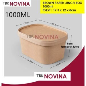 [ 25pcs ] BROWN PAPER LUNCH BOX 1000ml / KOTAK NASI COKLAT