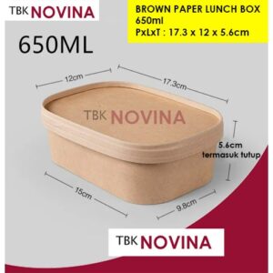 [ 25pcs ] BROWN PAPER LUNCH BOX 650ml / KOTAK NASI COKLAT