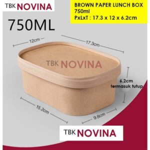 [ 25pcs ] BROWN PAPER LUNCH BOX 750ml / KOTAK NASI COKLAT