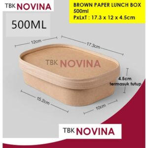 [ 25pcs ] BROWN PAPER LUNCH BOX 500ml / KOTAK NASI COKLAT
