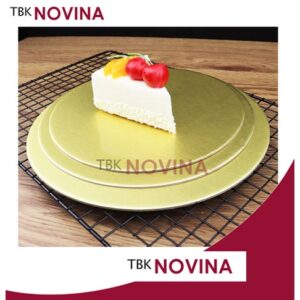 TATAKAN ALAS KUE EMAS POLOS / CAKEBOARD GOLD / CAKE BASE BULAT KOTAK 15cm-24cm POLOS