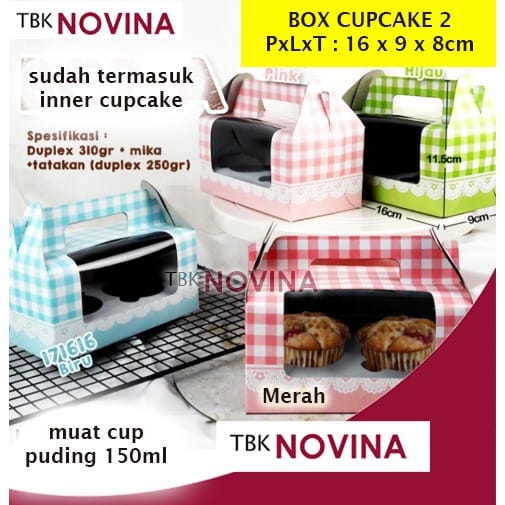 BOX CUPCAKE PUDING / KOTAK CUPCAKE PUDING 2 CUP / CC2